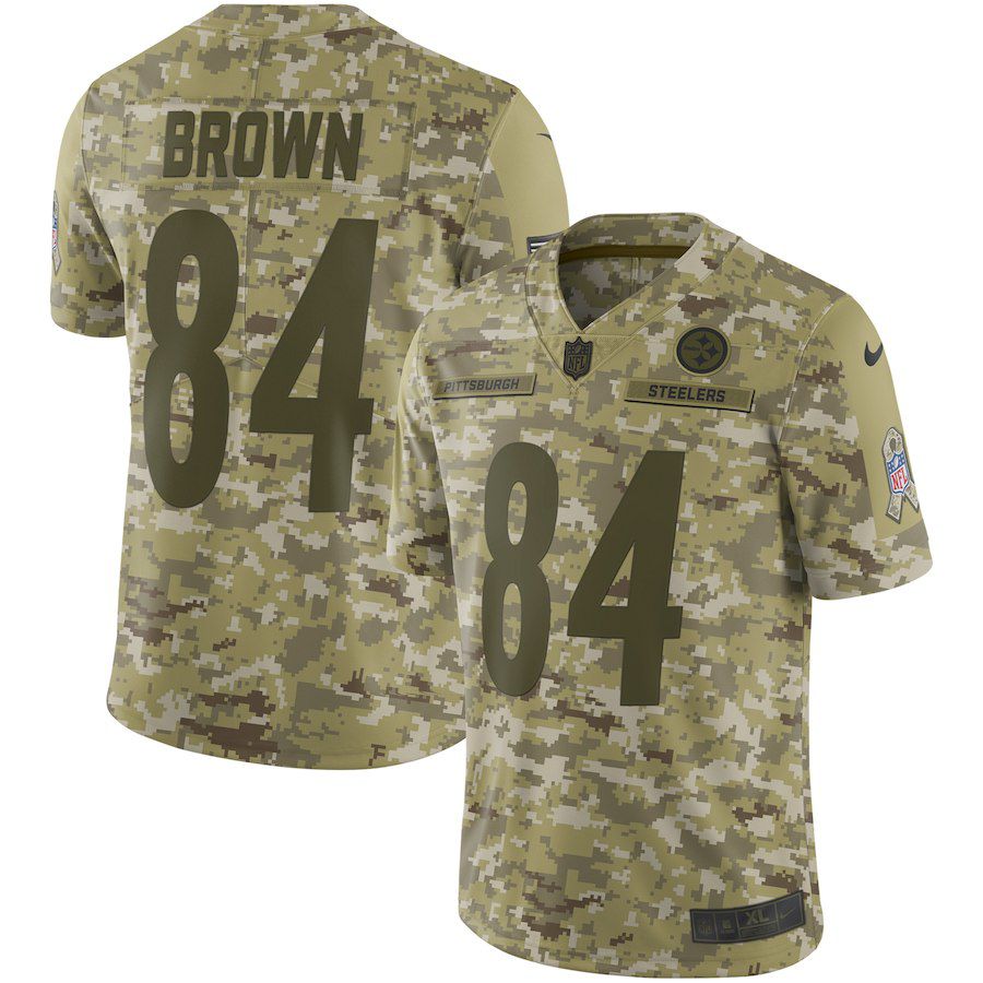 Men Pittsburgh Steelers #84 Brown Nike Camo Salute to Service Retired Player Limited NFL Jerseys->tennessee titans->NFL Jersey